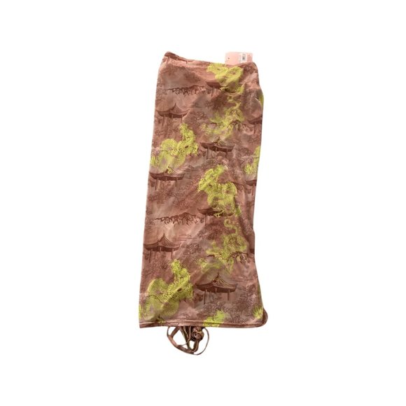 nude dragon mesh drawstring midi skirt - Picture 2 of 5